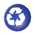 Eco Blue Recycling Bin Badge — standard appearance