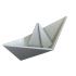 Eco Grey Origami Boat Hat — standard appearance