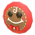 Gingerbread Face Flying Disc — standard appearance