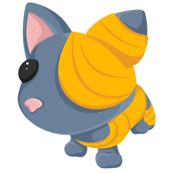 Halloween Golden Mummy Cat — standard appearance
