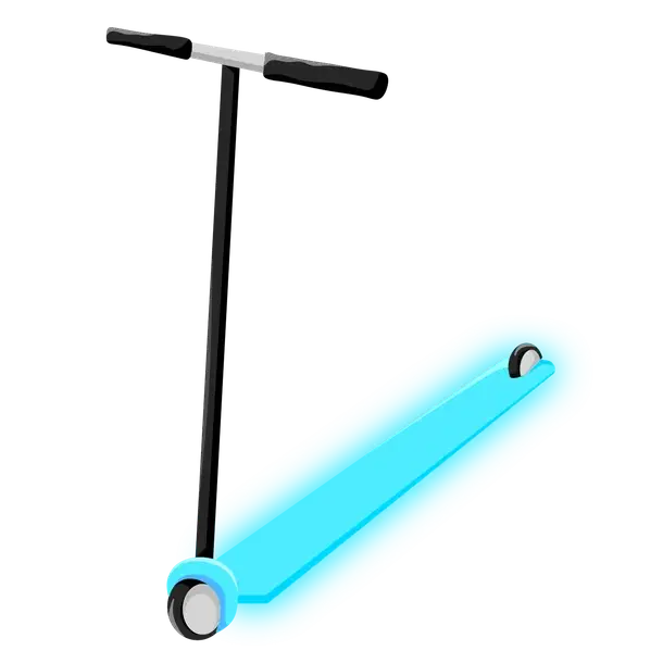Standard appearance; Neon/Mega appearance is not shown Neon Blue Scooter — standard appearance